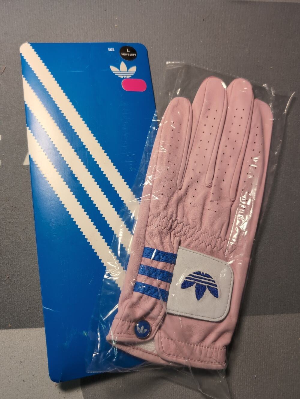 adidas Originals Golf Leather Glove Clear Pink Sheepskin LH Men Size LL NWT